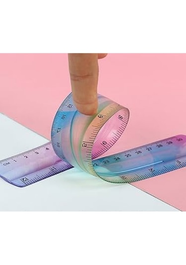 20 Cm Kırılmaz Esnek Cetvel Takımı 3 Lü Set Çok Renkli