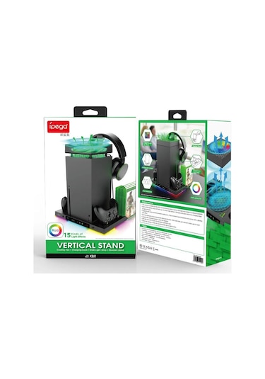 Xbox Series X Uyumlu Şarjlı Fanlı Rgb Li Dikey Stand İpega Pg-xbx024s