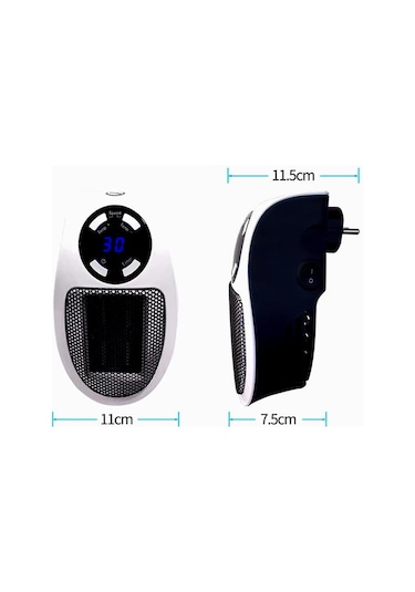 Powermaster Pm-20327 500 Watt Priz Tipi Uzaktan Kumandalı Taşınabilir Isıtıcı Zamanlayıcı - Otomatik Kapanma