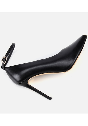 Hotiç Kadın Deri Siyah Bilekten Bağlamalı Gold Detaylı Yüksek Topuklu Stiletto 01ayh316600a100 01ayh316600a100 Siyah