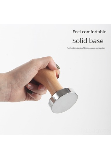 Youmex Kahve Tamamlama Aleti Ahşap Saplı Metal 53mm Paslanmaz Çelik Kaplama Dayanıklı Ve Kolay Kullanım Çok Renkli