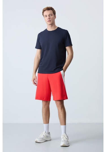 Tommy Life Fiesta Pamuklu Kalın Yumuşak Dokulu Standart Fit Basic Erkek Şort - 81280 Kırmızı