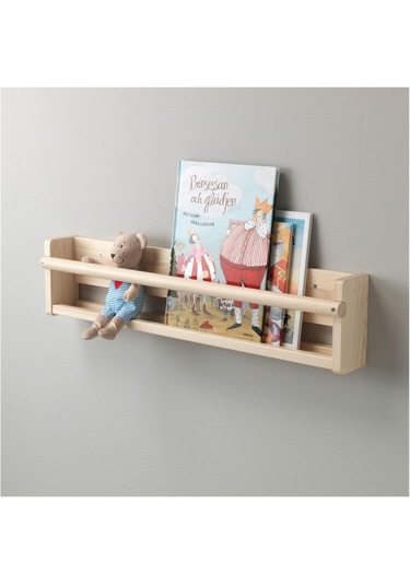 Çocuk Odası Duvar Rafı Huş Meridyendukkan 70x9x16 Cm Kitaplık-oyuncak Rafı Ahşap