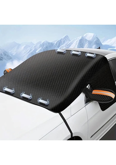 Coofbe Manyetik Oxford Kumaş Araç Ön Cam Koruyucu Branda Araç Ön Cam Güneşlik Araç Kar Don Brandası