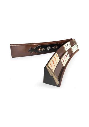 Helena Wood Art Mozaik İşlemeli Masif Ahşap Okey Seti Oval Takımı