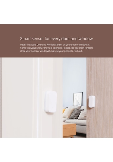 Skycity Aqara Beyaz Pencere Kapı Sensörü - Gerçek Zamanlı Açık/kapalı Tespiti, Akıllı Cihazlarla Entegre Edilebilir, Uzun Pil Ömrü Beyaz