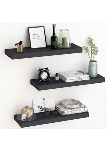 Winflex Antrasit Dekoratif 3 Lü Raf Seti