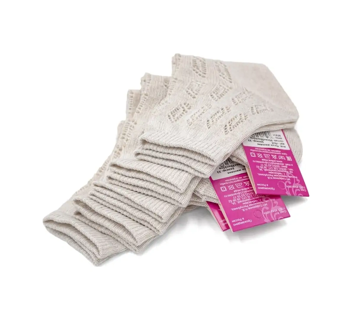 Alena Keten Ajurlu Çorap Seti 5 Çift 55462770 Açık Pembe