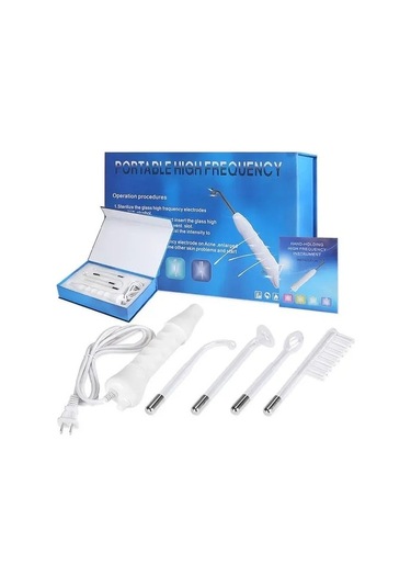 4'ü 1 Arada Yüksek Frekanslı Yüz Temizleme Ve Sıkılaştırma Cihazı - Cam Tüplü Elektroterapi Aleti 9868