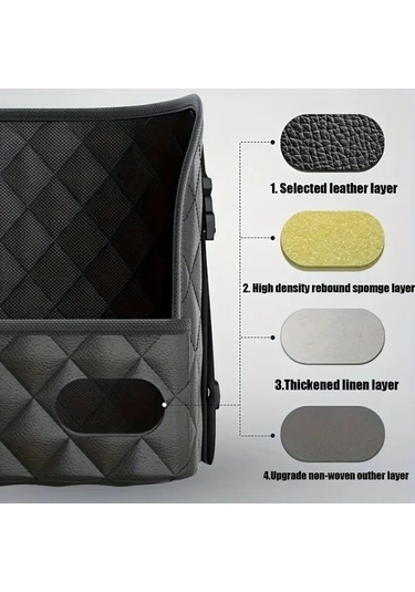 Chuangyinshop Black Car Back Seat Organizer Geniş Kapasiteli 3 Cep Çok Modelli Uyumlu 12 Ay Dayanıklı