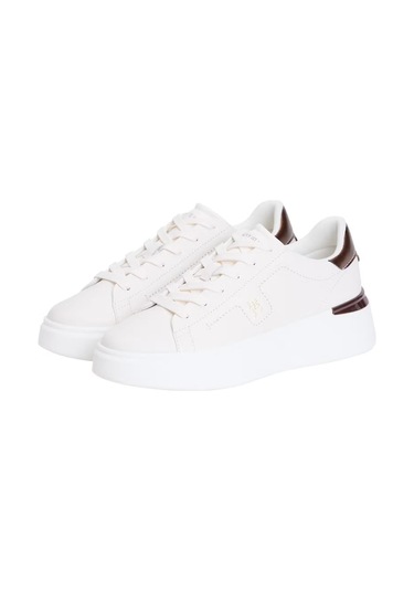 Kadın Metalik Detaylı Platform Tabanlı Sneaker - Beyaz/bronz Ancient White