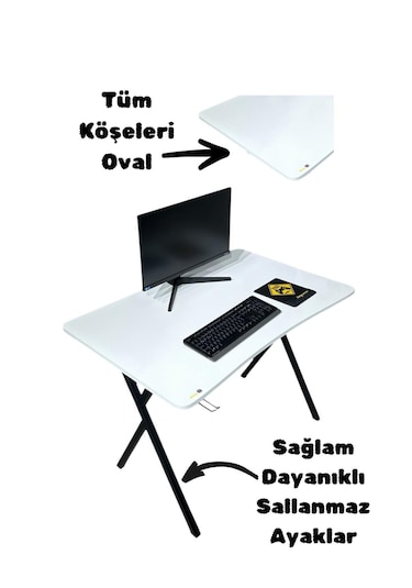 Heygaming2 Profesyonel Oyuncu Masası Beyaz 110 Cm Beyaz - Siyah