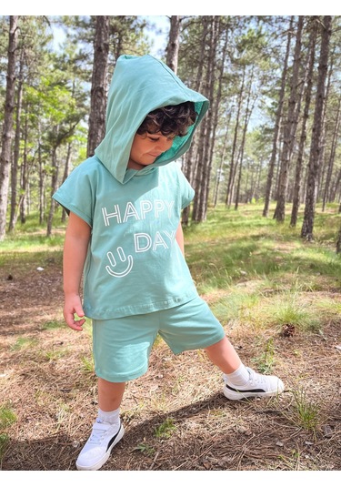Kapüşonlu Yazlık Baskılı Takım 2404kpsnyzlyk mint