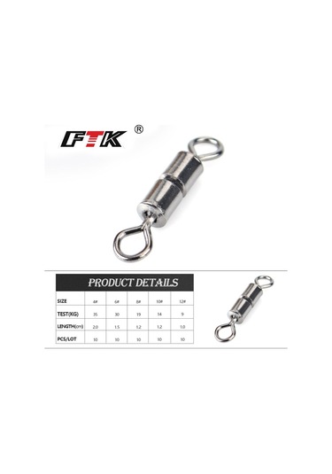 Ftk 50 Adet/grup Döner Bilyalı Rulman Balıkçılık Döner Katı Döner Güvenlik Yapış Halkası Döner Sazan Balıkçılık Aksesuarları 6 -50pcs