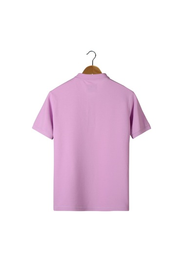 Erkek Lila Slim Fit Polo Yaka T-shirt Lila