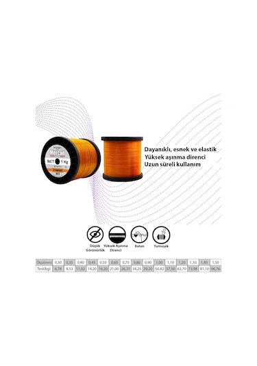 Mercan Standart 1 KG Sarı Bobin Misina