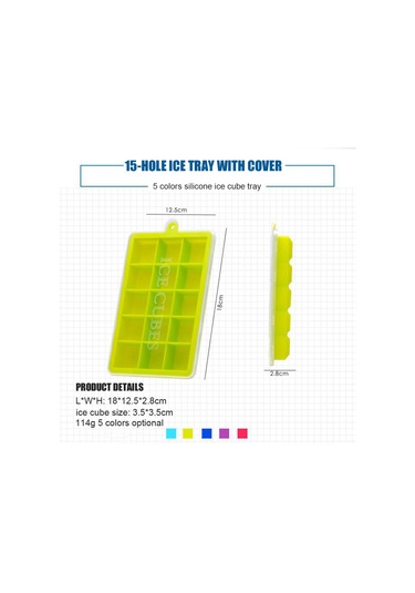 Maiyame Silikon Buz Kübü Kalıbı 15 Delikli Kapaklı - Dondurma, Bebek Yemeği, Çikolata Ve Pasta Hazırlama İçin - Soğuk Ve Isı Dayanıklı Kapak Isıya Dayanıklı Değil - Mavi/mor/yeşil Çok Renkli