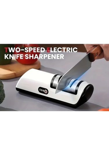 Elmpaly Beyaz 2 Hızlı Usb Şarjlı Taşınabilir Bıçak Bileyici