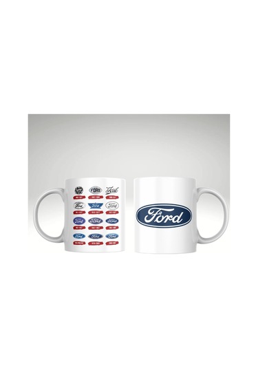Applucky Ford Logo Tarihçesi Baskı Kupa Bardak Beyaz