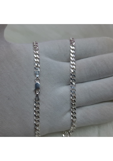 Bir Gümüş Aşkı 925 Ayar Gümüş 3.8 MM Gurmet Model Erkek Zincir Kolye