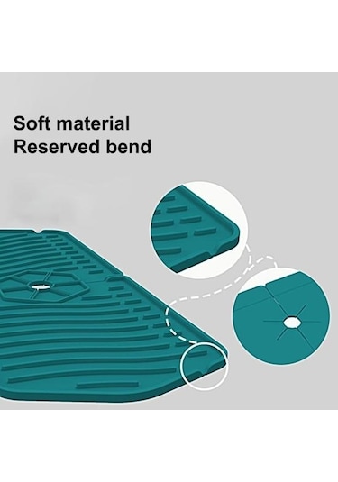 Yeşil Büyük Hiçbir Koku Temizleme Kolayca Pratik Su Sıçrama Koruyucu Mat Mutfak Lavabo Koruyucu Ev Musluk Drenaj Pedi