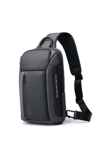 Bange Bg-7566 Suya Dayanıklı Tek Askılı Göğüs Omuz Sırt Çantası Gri