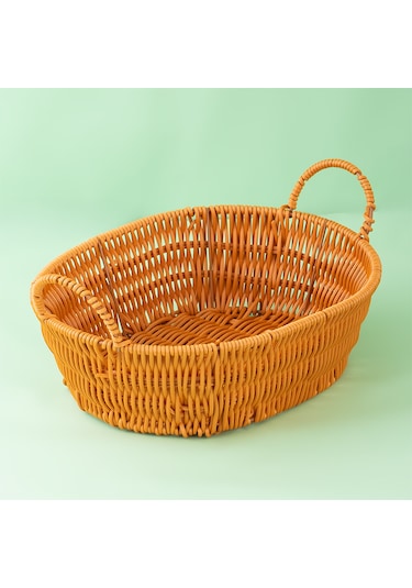 Porsima 302d 3lü Düzenleyici Oval Hasır Sepet Seti Ekmeklik Sepet
