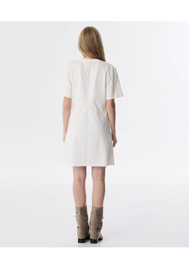 Twist Çıkarılabilir Zincirli Penye Ekru Kadın Elbise Tw6250002168 Ekru