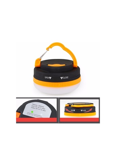 Sones Çok Fonksiyonlu Taşınabilir Açık Kamp Acil Durum Işıkları Led El Feneri Fener Meşale Çadır Lambası Siyah - Turuncu