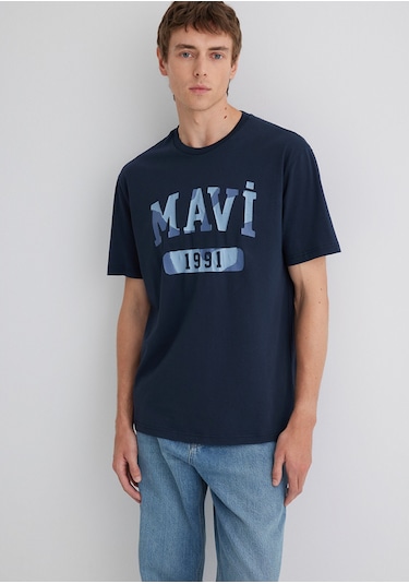 Mavi - Mavi 1991 Baskılı Lacivert Tişört 0612573-70490 Lacivert