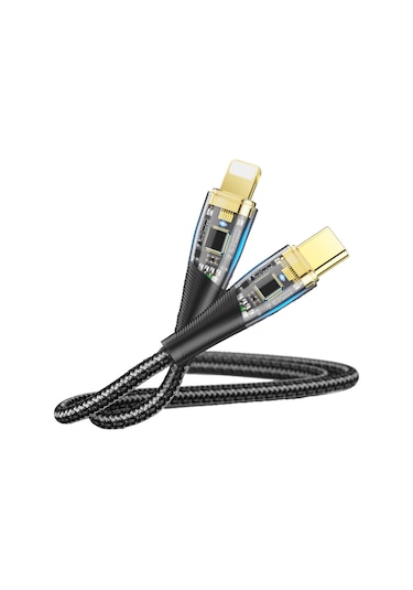 Dvıp LX5 6 A 200 W Type-C To Lightning Pd 2.0 Pd3.0  1.2 M Hızlı Data Ve Şarj Kablosu Siyah