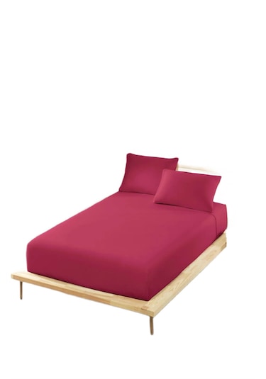 More Home Çift Kişilik Lastikli Çarşaf Seti + 2 Yastık Kılıfı Bor