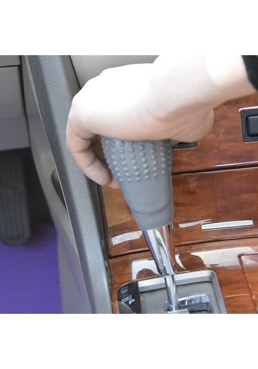 Sones Evrensel Esneklik Kaymaz Yumuşak Silikon Araba Vites Topuzu Kapağı Gri