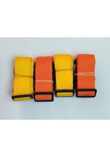 2 Adet Sarı 2 Adet Turuncu Valiz Kemeri 4 Cm Toplam 4 Adet Çok Renkli