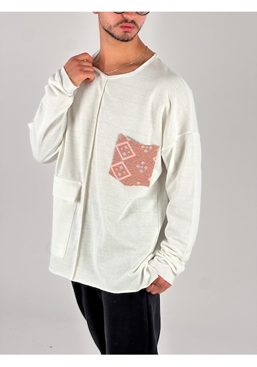 Turuncu Cep Detaylı Tasarım Sweatshirt Coc1075 Çok Renkli