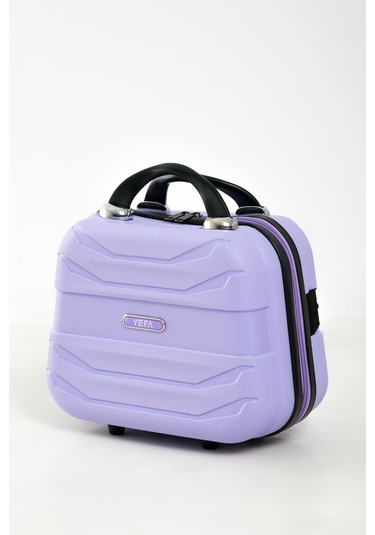 Yefa Pp Polipropilen Kırılmaz Büyük & Makyaj Boy 2'li Valiz Seti Lila