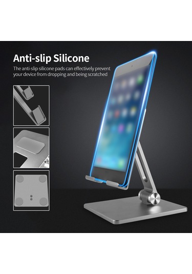 Mufunye Ayarlanabilir Alüminyum Telefon & Tablet Desteği - Kaymaz Tabanlı Portatif Stand
