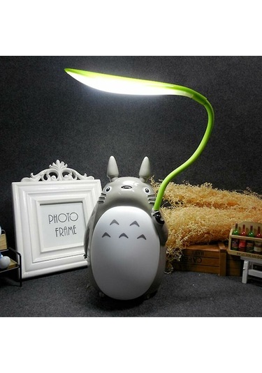 Totoro Çizgi Film Usb Masa Lambası, Yaratıcı Çift Amaçlı Gece Lambası Beyaz Çinçila Göbeği Çok Renkli