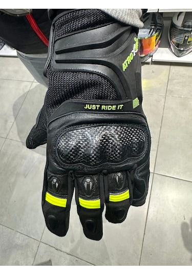 Atrox Deri Korumalı Motosiklet Eldiveni Sarı - Siyah