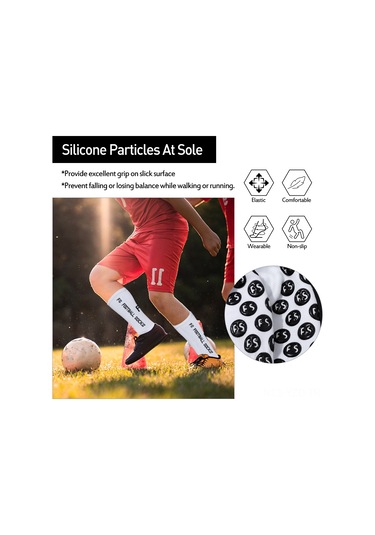 Yuntech01 3'lü Yapışkan Futbol Çorapları - Polyester Malzeme - 39-46 Beden Beyaz