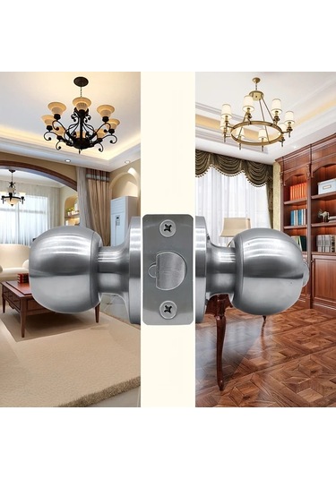 Willowhaven 3 Adet Nikel Yatak Odası Banyo Kapı Kilidi Kilit Seti Kilitlenebilir Kolay Kurulum