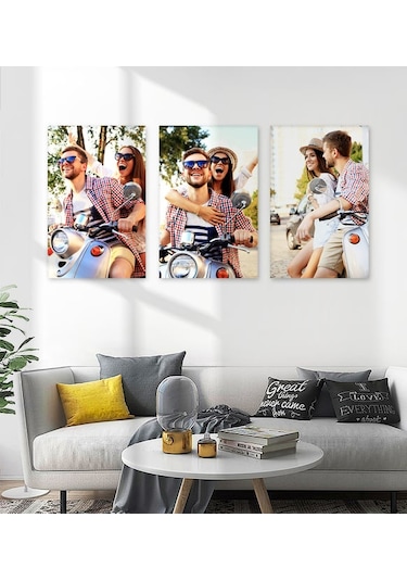 Kişiye Özel Fotoğraflı 3 Lü Mdf Tablo Seti 20x28 Cm