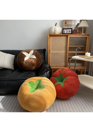 Lemestar Kırmızı Domates Desenli Yüksek Kaliteli Yastık, Pencere Oturma Kısmı, Tatami, Zemin İçin Kalın Yorgan, Yemek Sepeti, Mantar, Domates Puant Kırık Yastık Kırmızı