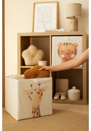 Ocean Home Textile 2'li Çocuk Odası Sevimli Hayvanlar Kutu Set 33 x 30 x 33 CM