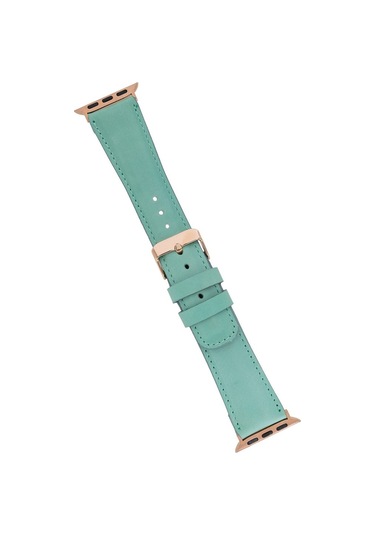 Apple Watch Uyumlu Deri Kordon 42-44-45mm Brn7 Yeşil