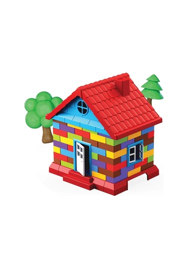 İnşaat Hamur Ev Seti 600 Gr. - Oyun Hamuru Seti - Hamur Setleri - Hamur Kalıpları Çok Renkli