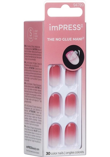 İmpress Color Kendinden Yapışkanlı Takma Tırnak Kısa Ombre Pembe