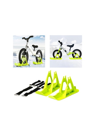 Suntek Kış Kar Kızağı Bisiklet Kayak Kızak Spor Yeşil Yeşil