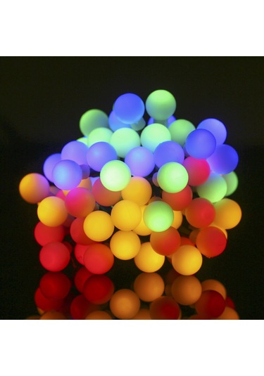 Hangfox Güneş Enerjili Toplu Işık Zinciri, 8 Mod, Ip44 Su Geçirmez, 8m 60 Led, Çok Renkli Çok Renkli