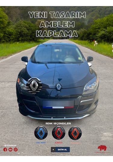 Renault Megane 3 2008-2015 Yeni Tasarım Amblem Kaplama Sticker